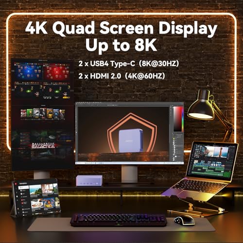 Mini PC AX8 Max, Dual 2.5G LAN, AMD Ryzen 7, 32GB DDR5 RAM, 1TB SSD, Win11 Pro S577080