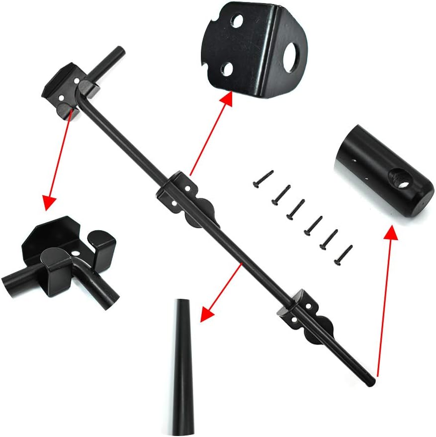 Heavy Duty Gate Drop Rod 36 inch Steel Black Finish - 2 Pack P1390