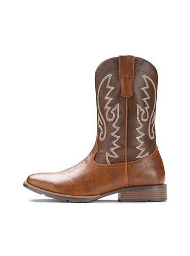 Cowboy Boots for Men Western Retro Embroidered Pull On H164