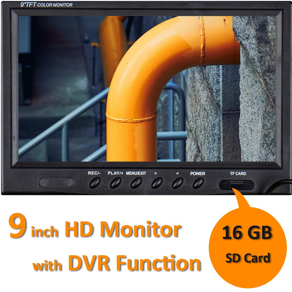 Pipe Inspection Camera with 9" LCD Screen, IP68 Waterproof, DVR Recording G2802