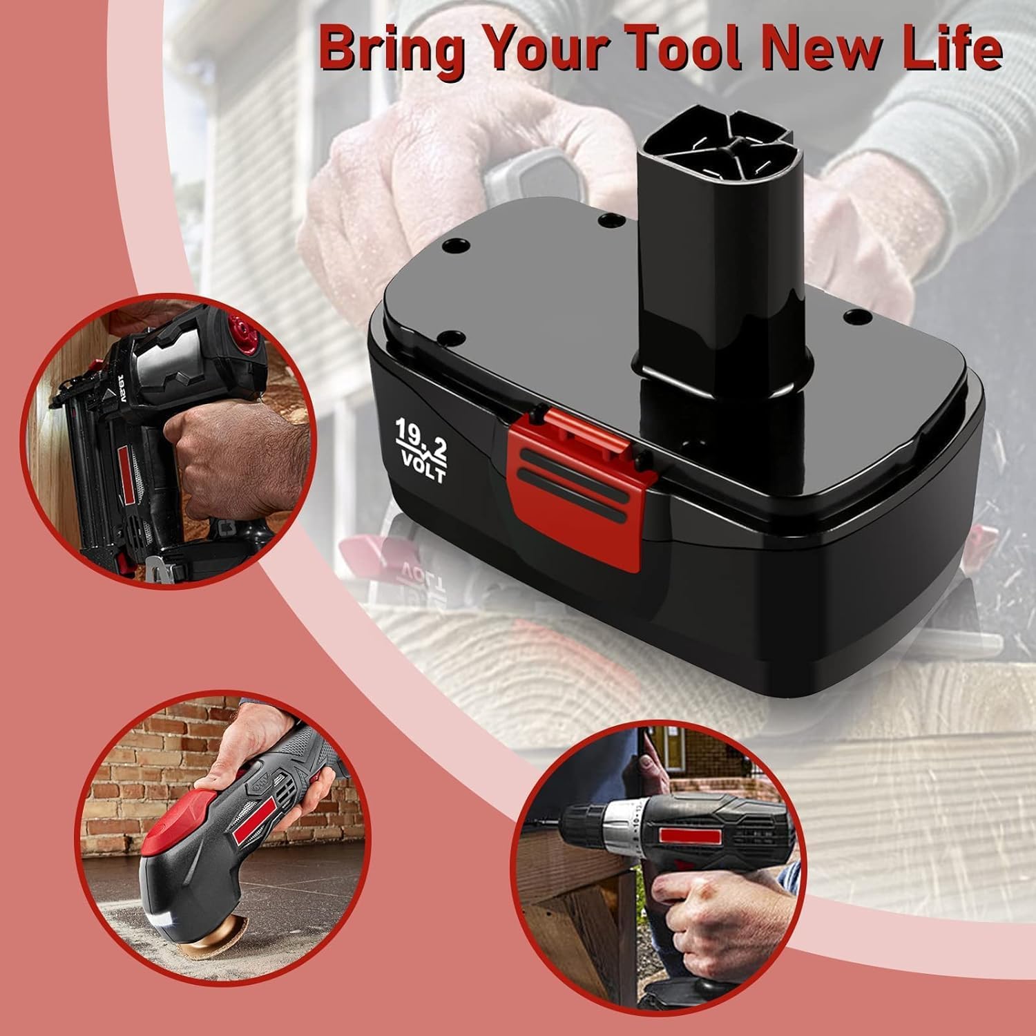 19.2V Ni-Mh Replacement Battery for Cordless Drills F416061