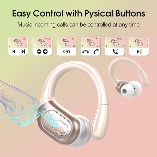 Wireless Earbuds Bluetooth 5.4 with Earhooks, IPX7 Waterproof P475856