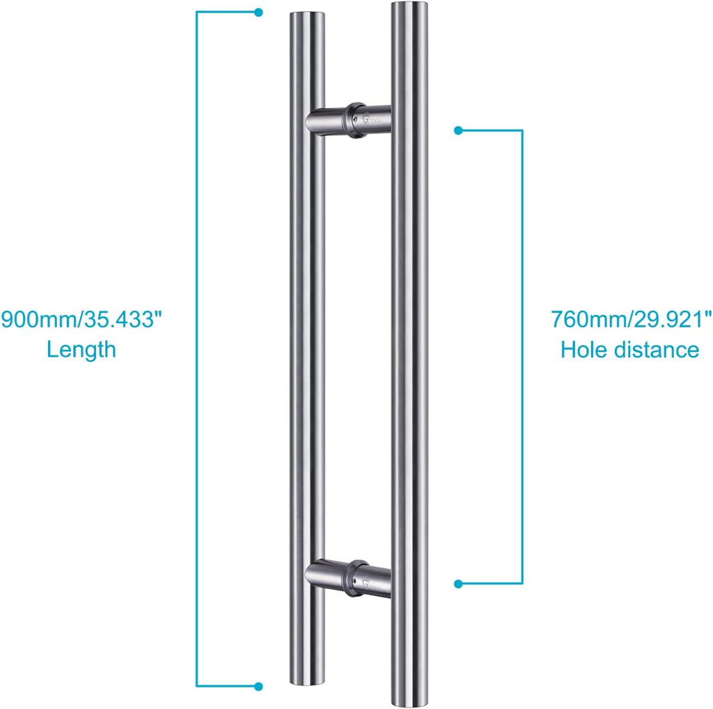 36 inch Solid Stainless Steel Push Pull Door Handle for Barn and Glass Doors D3461