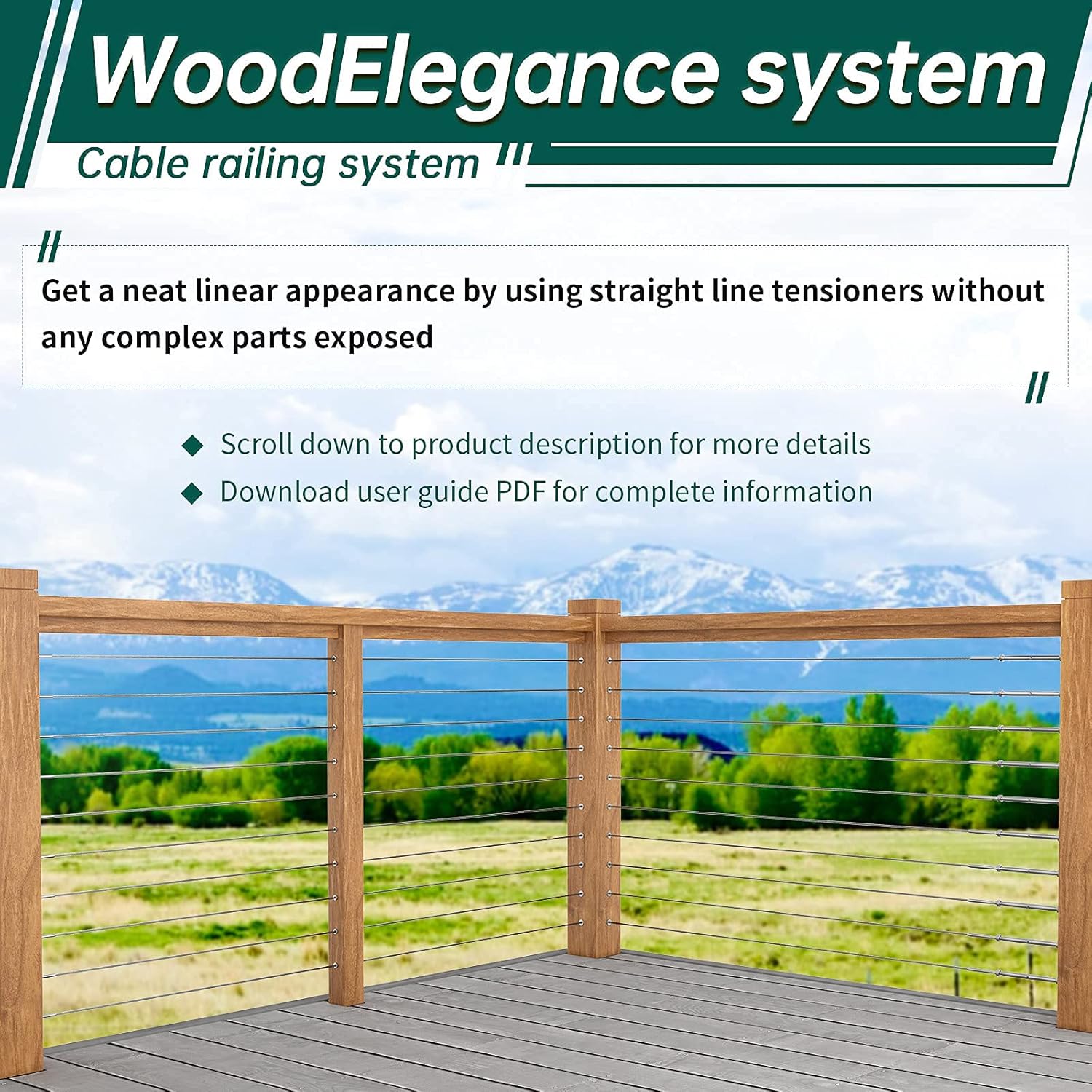 Drill Guide for Cable Railing Wood Post, Multi-Angle Visible Jig, Fit 30 45 90 Degree Deck Stair Installation L26562