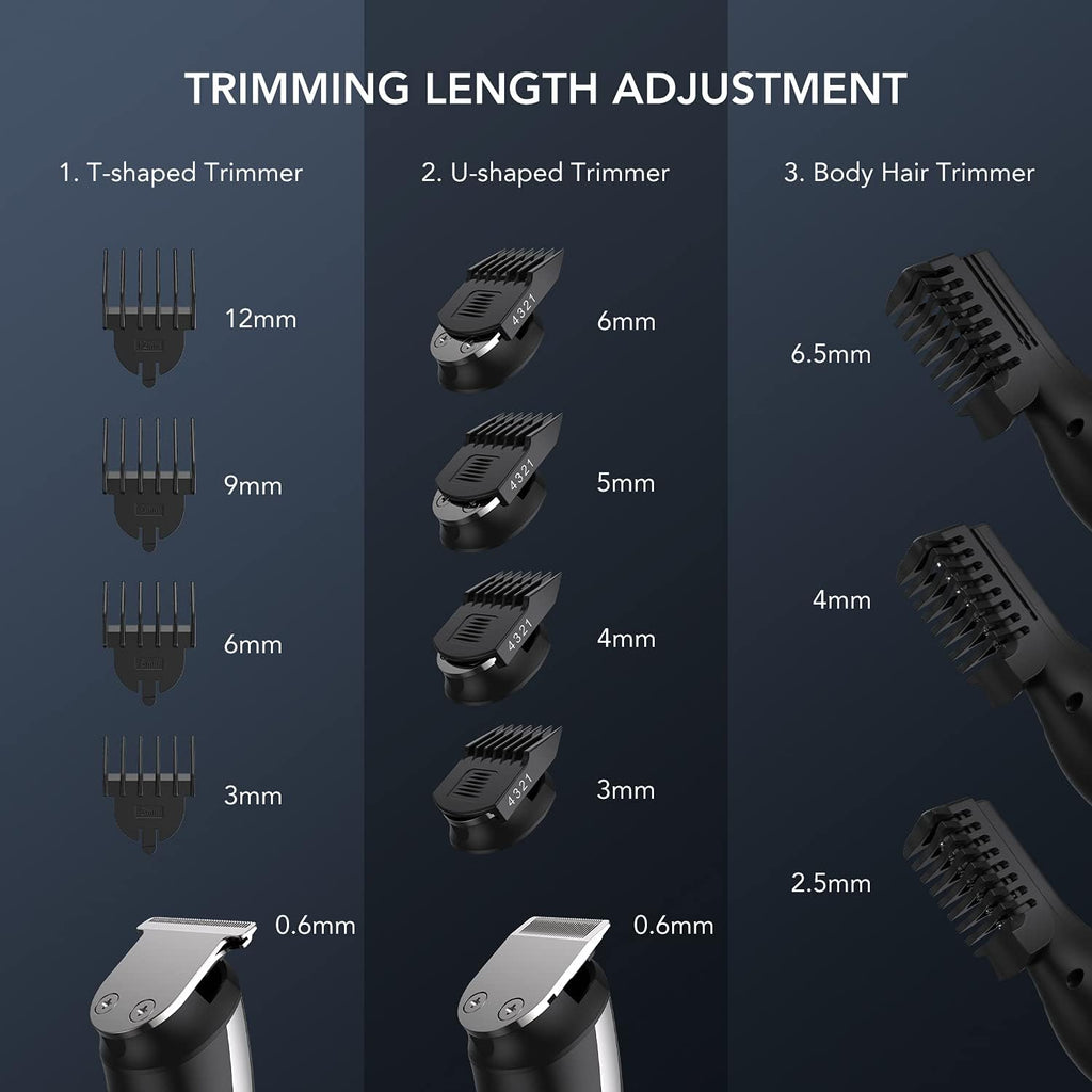 Electric Beard Trimmer for Men, All-in-1 Multi-Grooming Kit, Cordless Waterproof S9479