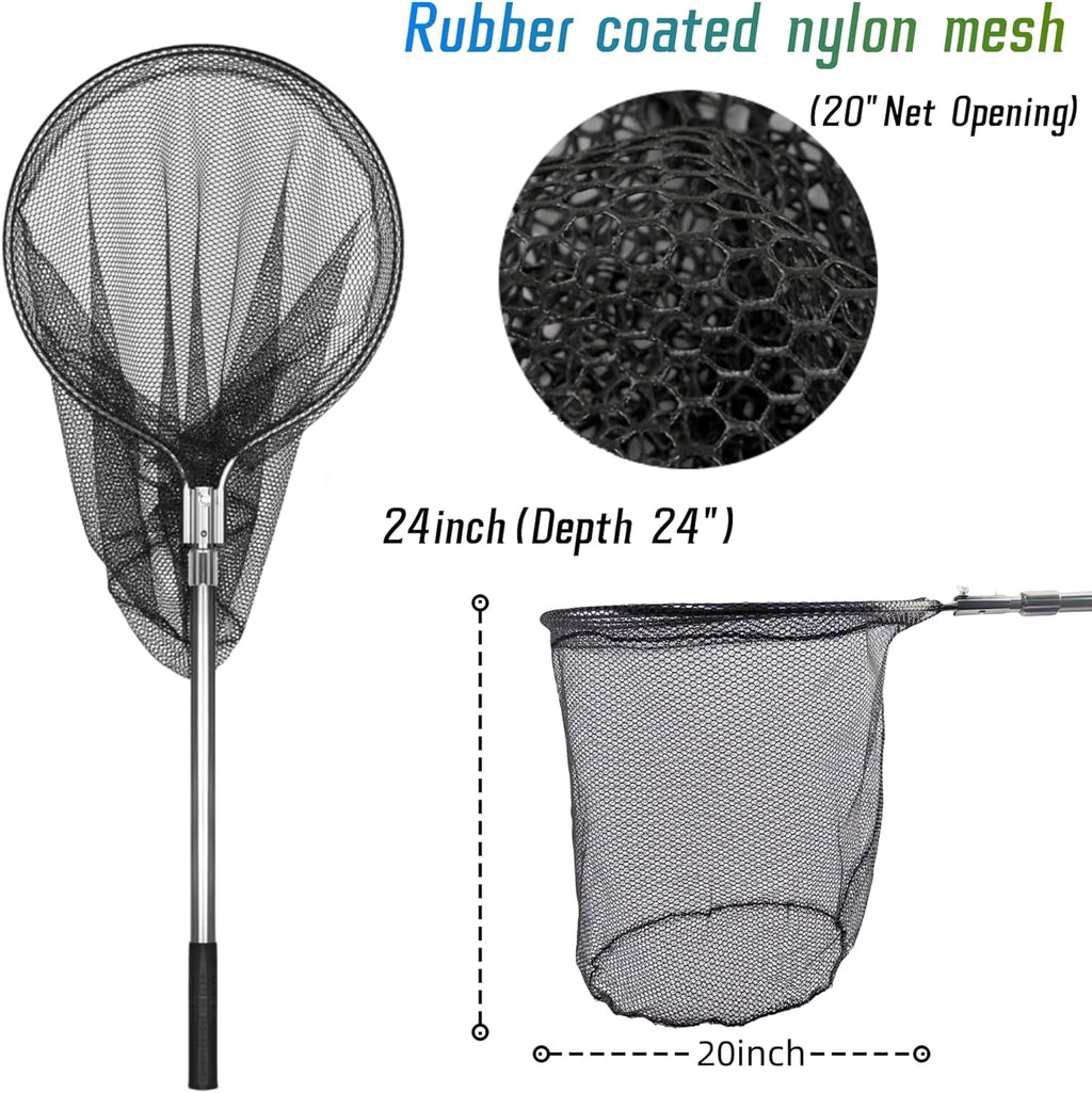 Fishing Net with Telescoping Handle, 20 Inch Net Opening L1411