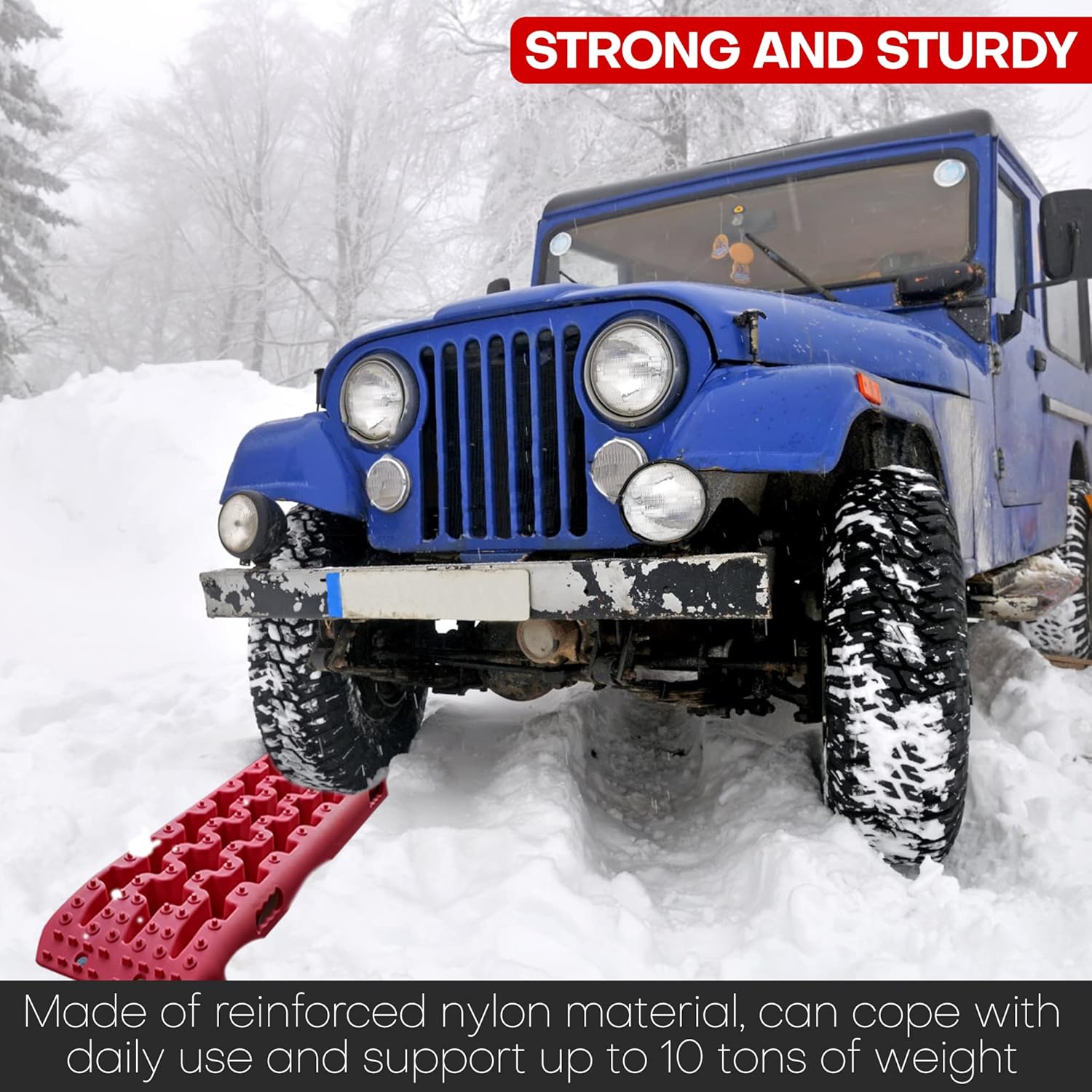 Recovery Traction Tracks 2 Piece, Tire Traction Mats for Off Road Mud Sand Snow V9918