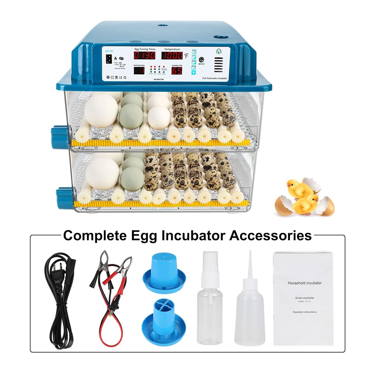 Automatic Temperature Control Egg Incubator for Hatching Chicken Quail Eggs L59461