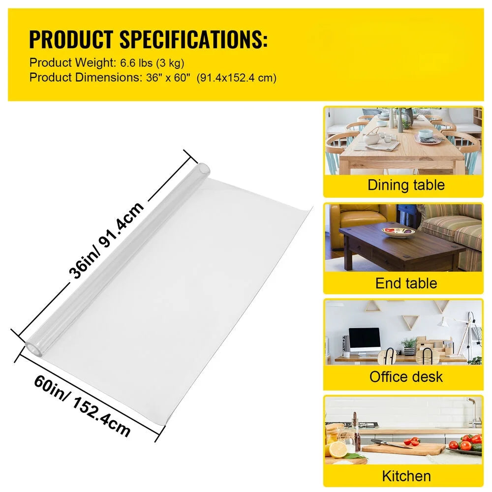 PVC Table Mat Waterproof Transparent Desk Protector H5803