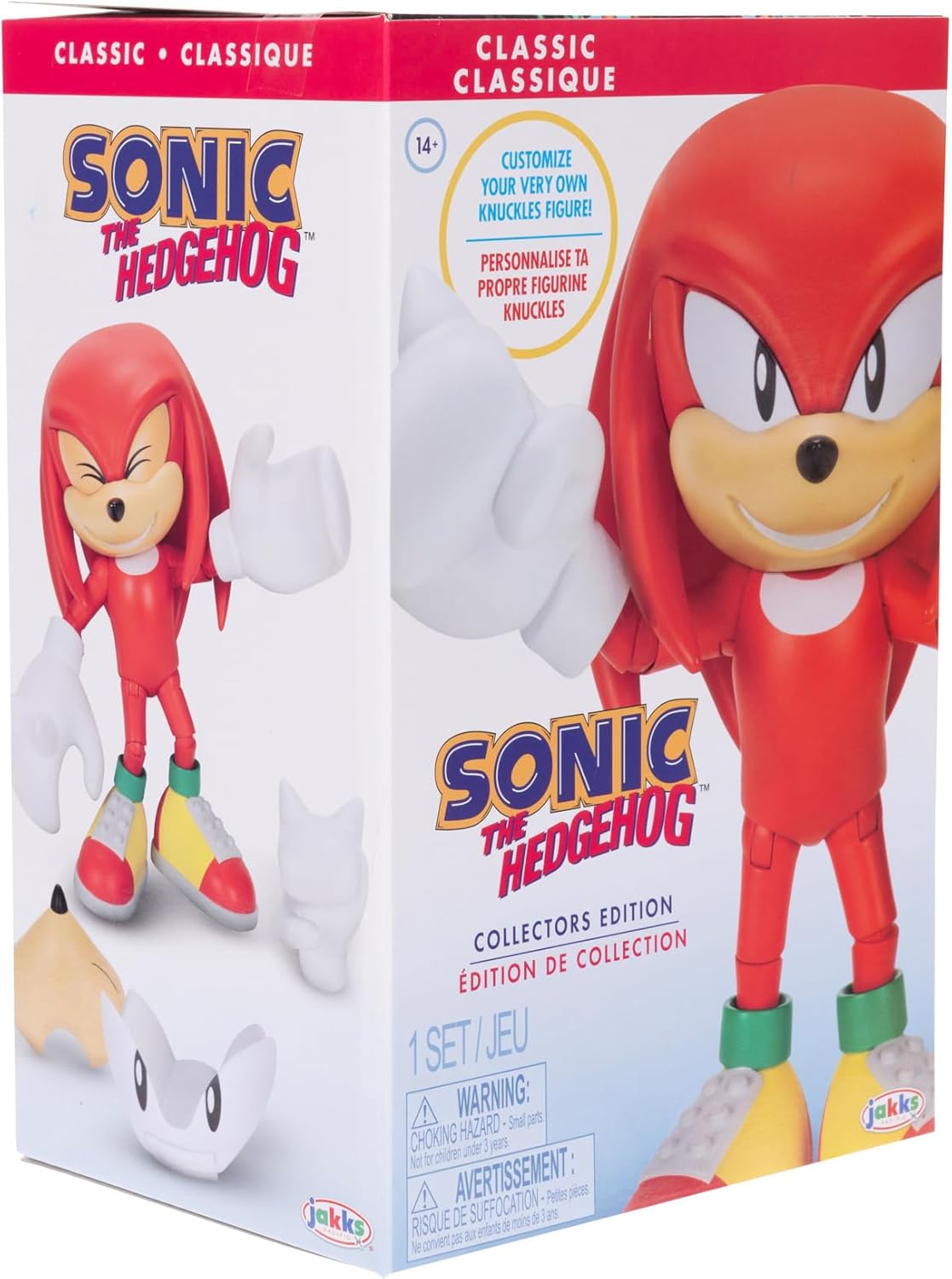 Knuckles Action Figure with Customizable Face Expressions and Holographic Display Base V879098