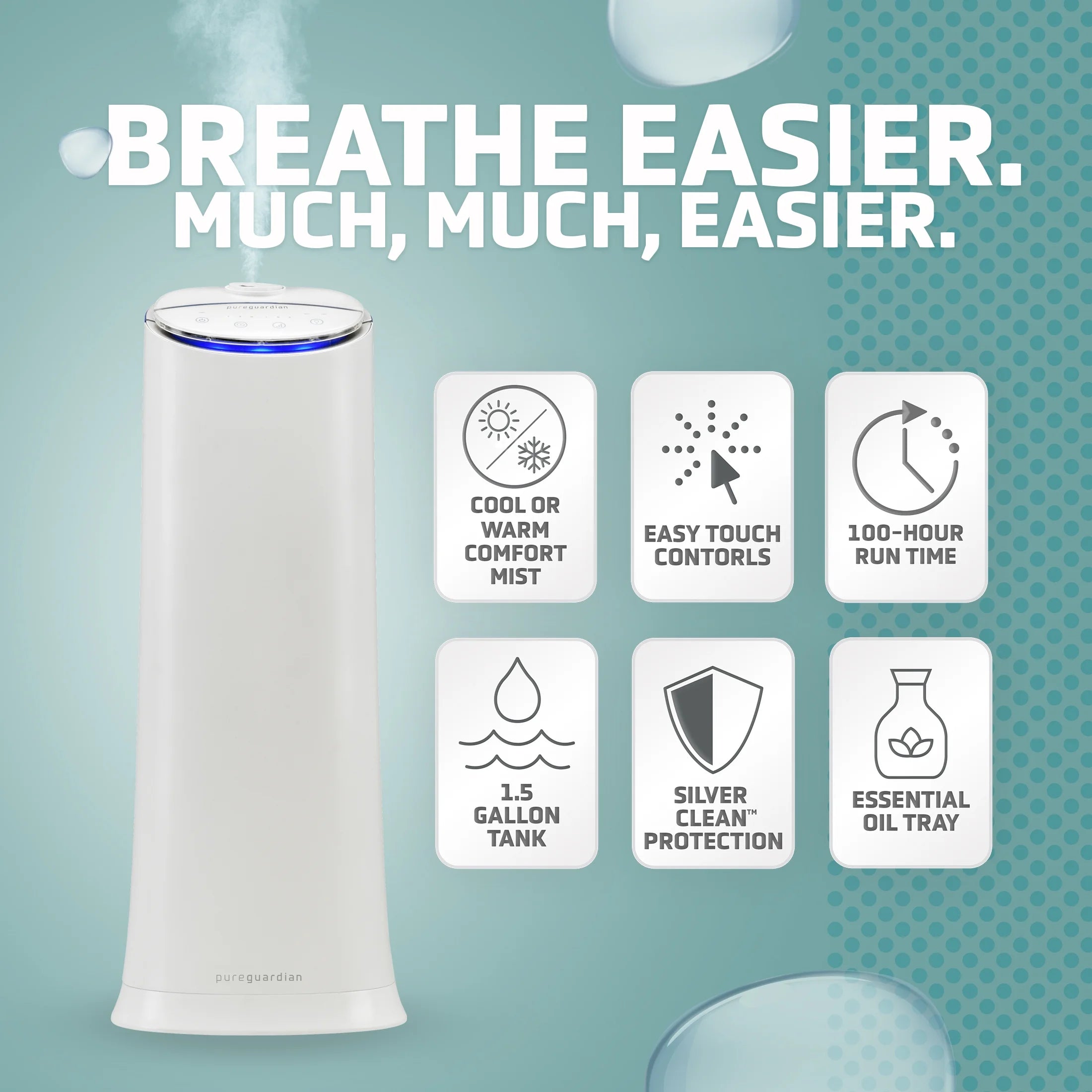 Warm and Cool Mist Ultrasonic Humidifier with Aroma Tray H991507