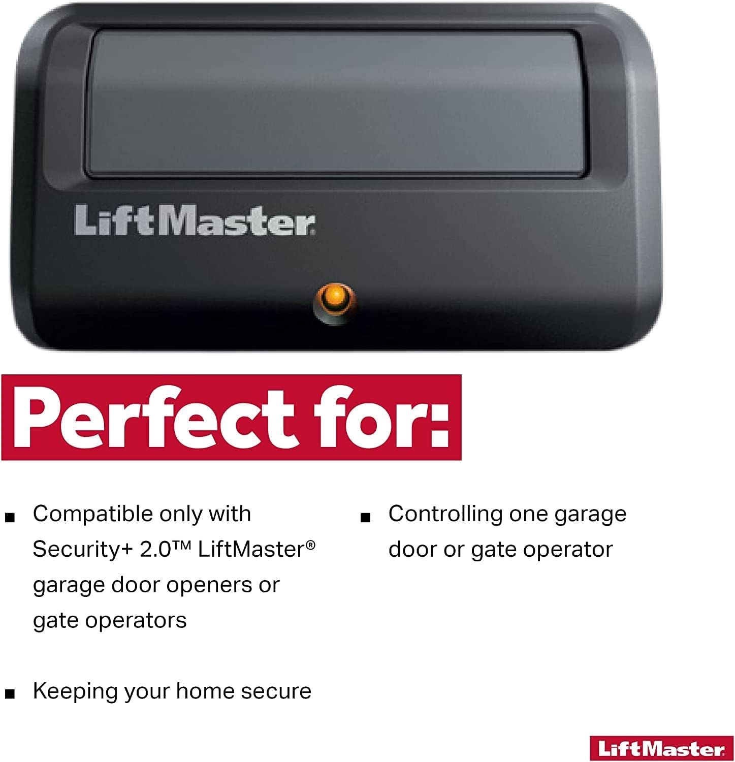 Garage Door Opener Remote Control, Black S1318