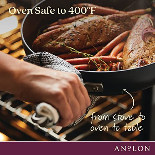 Hard Anodized Nonstick Saucepan with Straining Lid, 2 Quart S664