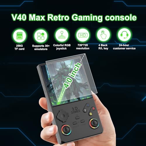 Handheld Game Console 4.0 Inch IPS Screen Retro Portable Arcade Y95927
