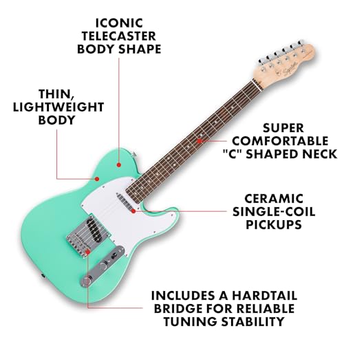 Telecaster Electric Guitar for Beginners, Sea Foam Green U77216