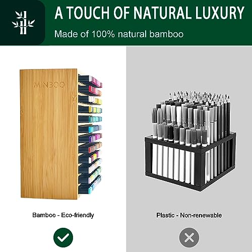 Bamboo Marker Organizer Desktop Storage for 288 Pens and Pencils E96724
