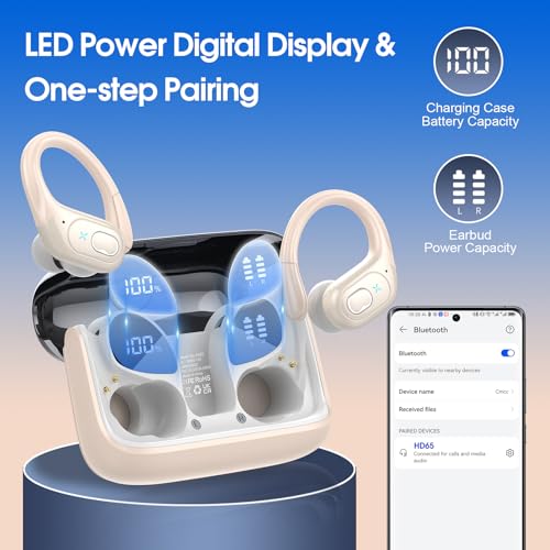 Wireless Earbuds Bluetooth 5.4 with Earhooks, IPX7 Waterproof P475856