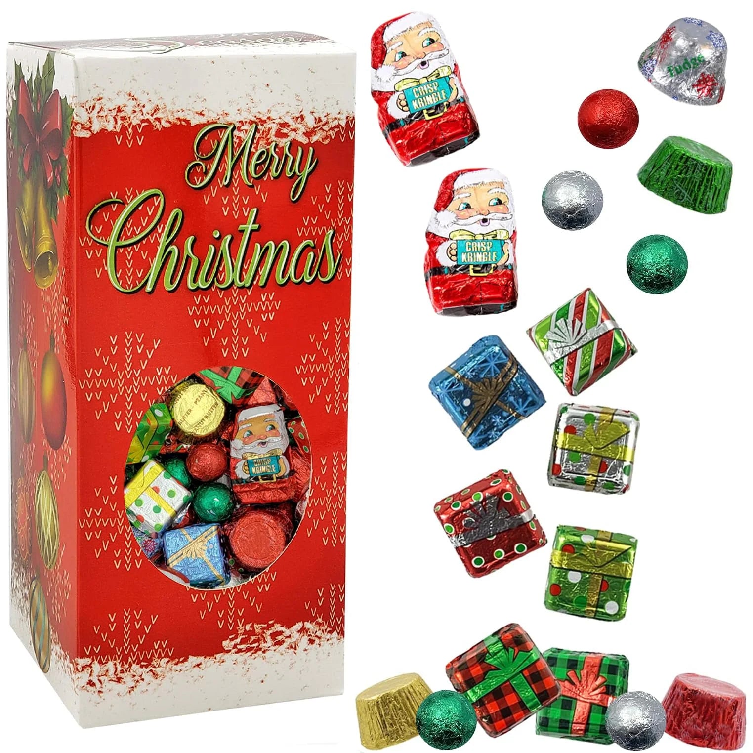 Christmas Milk Chocolate Holiday Variety Pack Party Bag Fillers, Individually Wrapped Foils, Kosher Certified (2 Pounds)