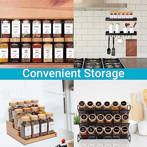 4 oz Glass Spice Jars with Bamboo Lids, 24 Pack with Labels and Funnel L631073