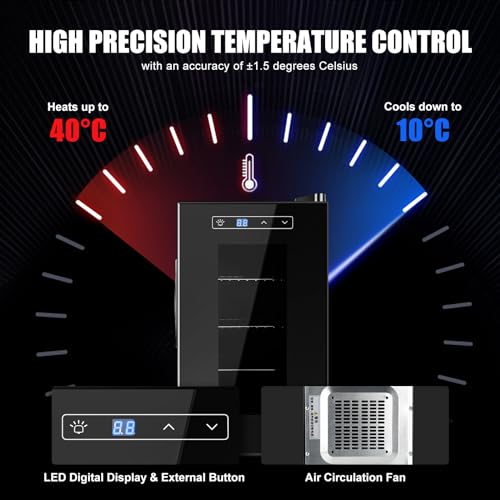 Reptile Egg Incubator 23L Digital Heating and Cooling, 10–40°C, UV-Resistant Glass Door F931690