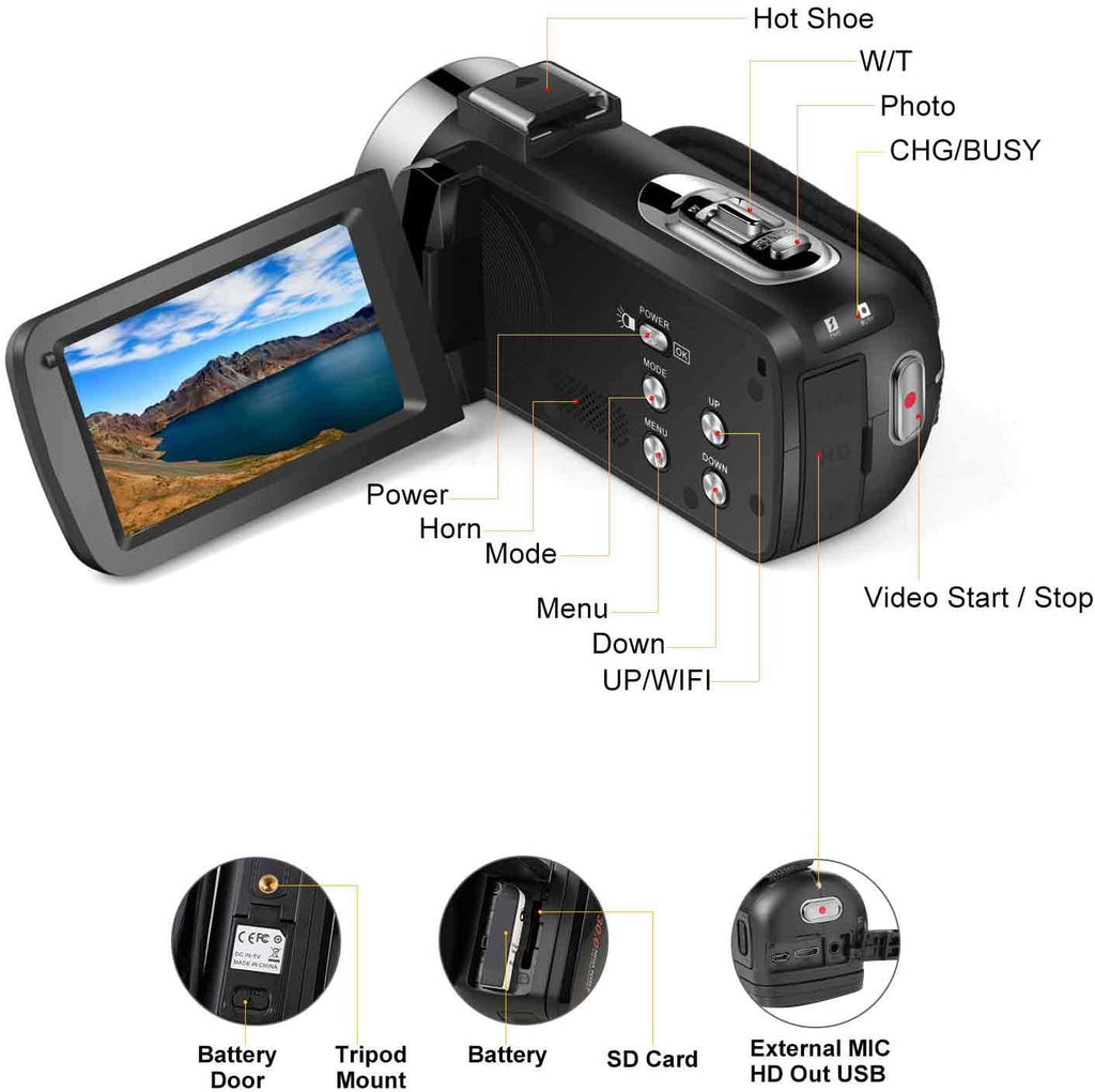 Digital Vlogging Camera FHD 1080P with Touch Screen and Tripod G330