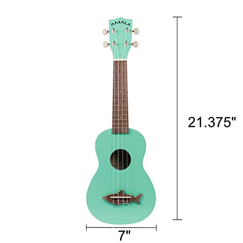Soprano Shark Ukulele with Tuner and Polishing Cloth V354
