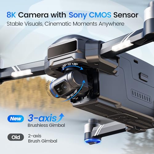 4K Camera GPS Drone with 3-Axis Gimbal for Adults D7908