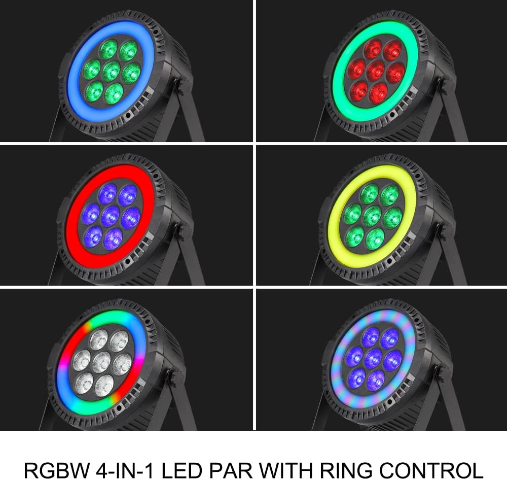 LED Par Light 7x10W RGBW 4-in-1 with DMX and Sound Activation for Stage and Party D10967