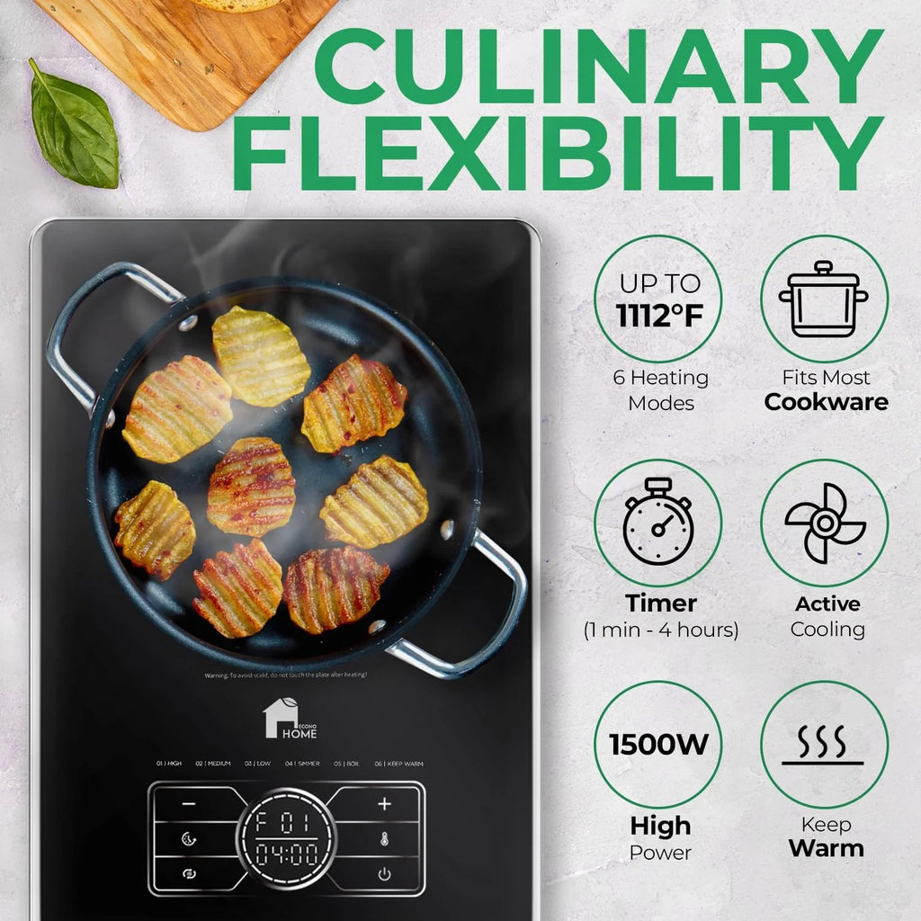 Portable Electric Cooktop - Extra Thin Stainless Steel Stove with Adjustable Temperature G2863