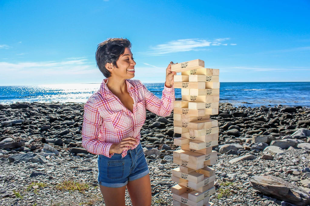 Giant Hardwood Stacking Game with Carry Bag T71993