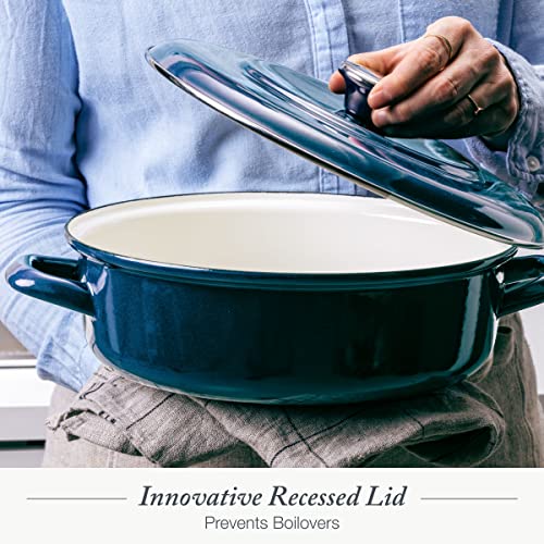 Enameled Cast Iron Casserole Braiser with Lid, 4QT, Round A83622