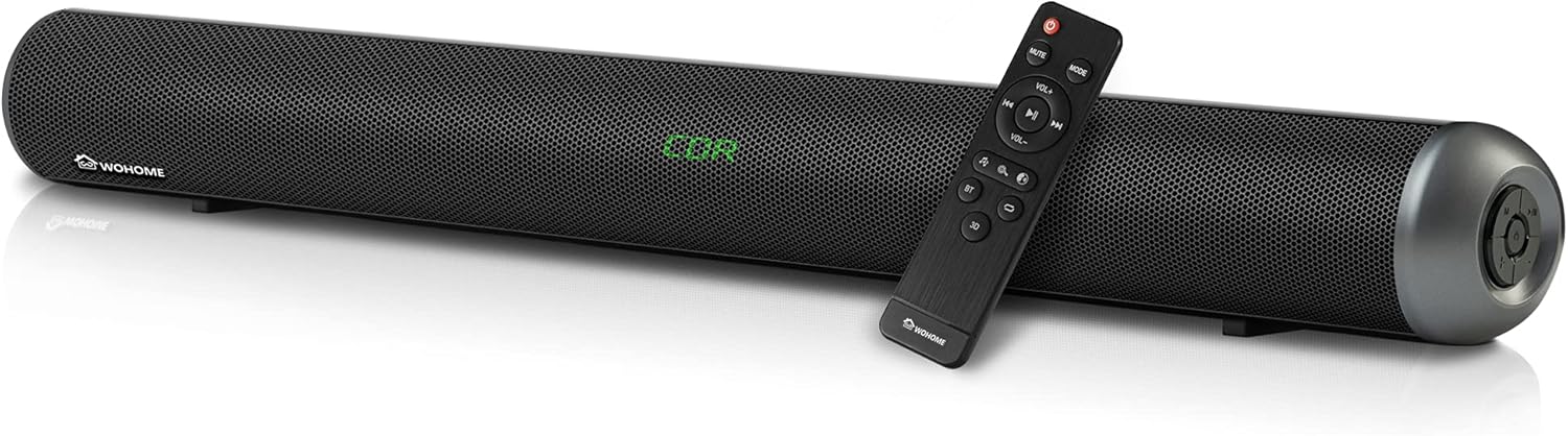 Wohome Soundbar S89 28-Inch 80W with HDMI-ARC, Bluetooth 5.0, LED Display, Optical USB AUX Connection, 4 Speakers, 4 EQs, 110dB Surround Sound Bar Home Theater Audio Soundbar System for TV (28-Inch)
