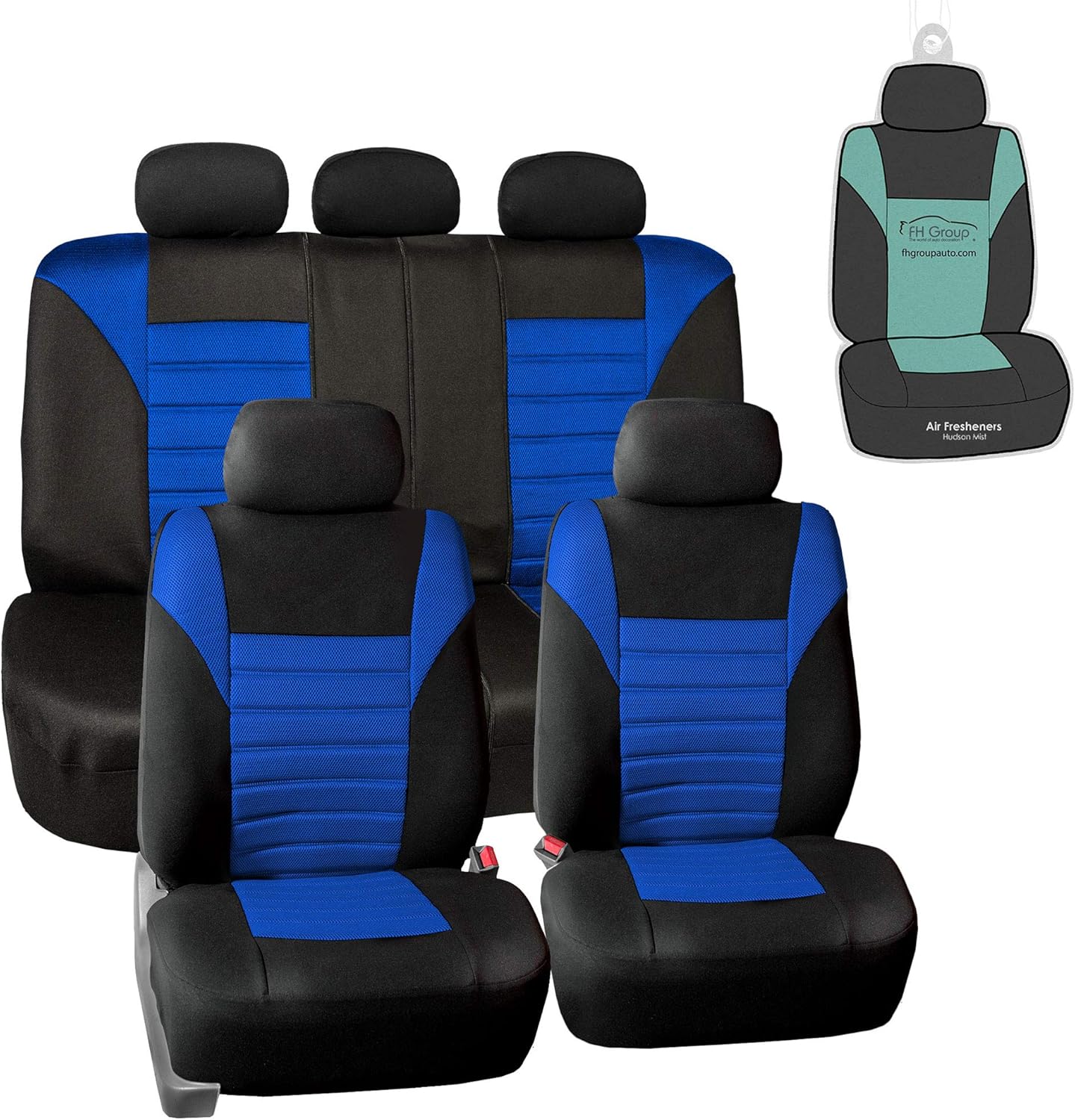 Car Seat Covers Pair Set, Airbag Compatible, Universal Fit for Cars Trucks and SUVs, Gray/Black O278981