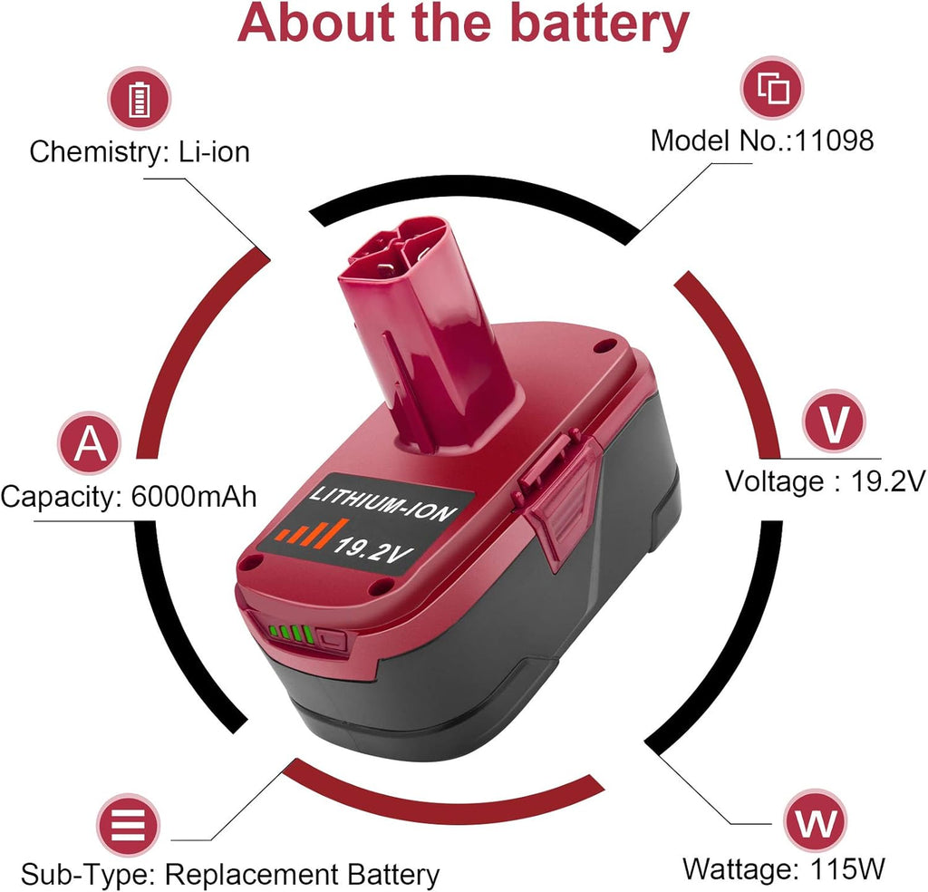19.2V 6.0Ah Replacement Lithium Ion Battery K32577