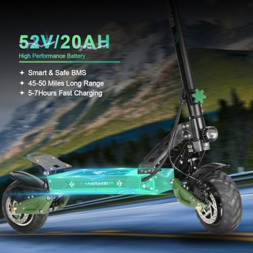 1200W Electric Scooter for Adults, 35 MPH, 50 Miles Range, Dual Suspension, 10" Fat Tires X7564