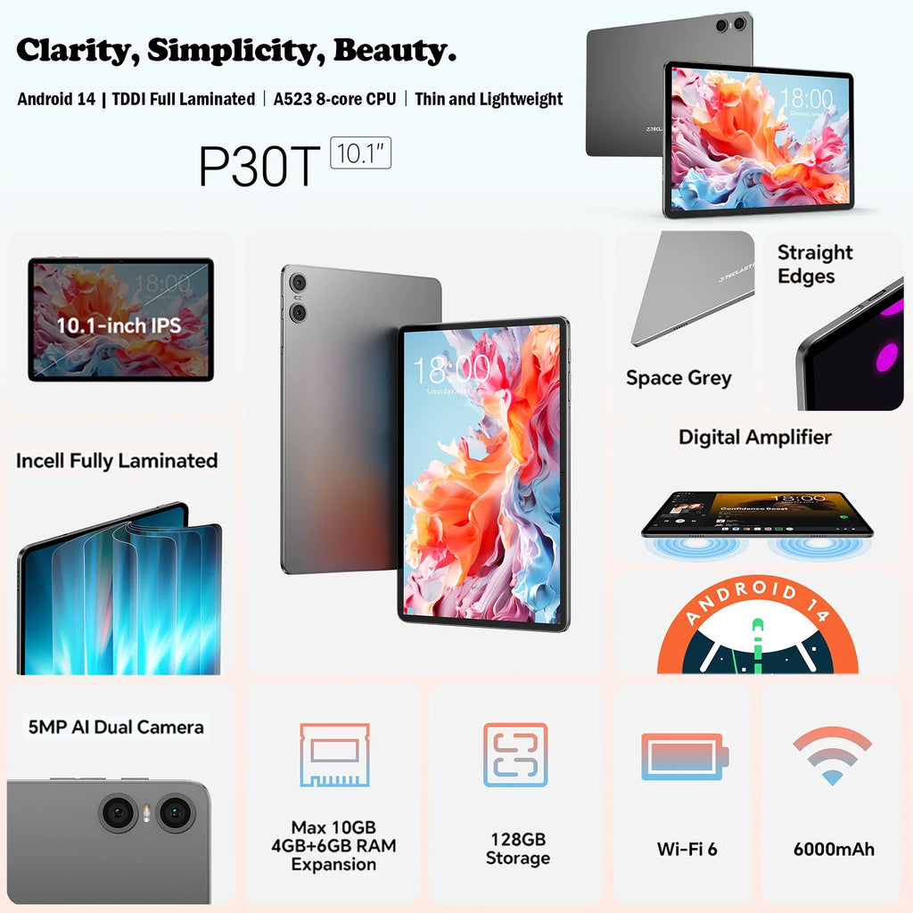 10 inch Android Tablet, 10GB RAM 128GB ROM, Octa Core, HD Display T99097
