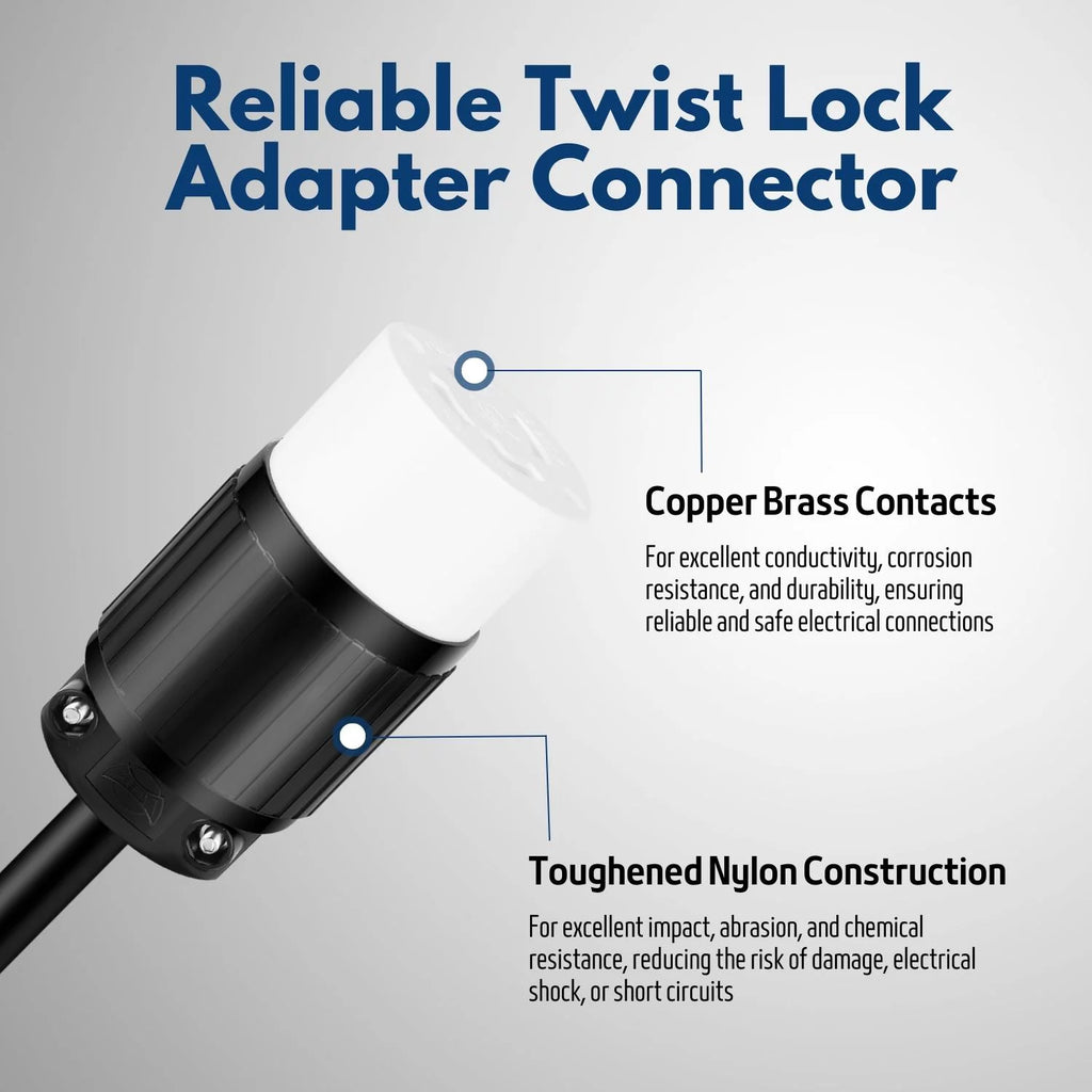 Locking Connector Female Socket, 30 Amp 125/250V, 3 Pole 4 Wire D1586