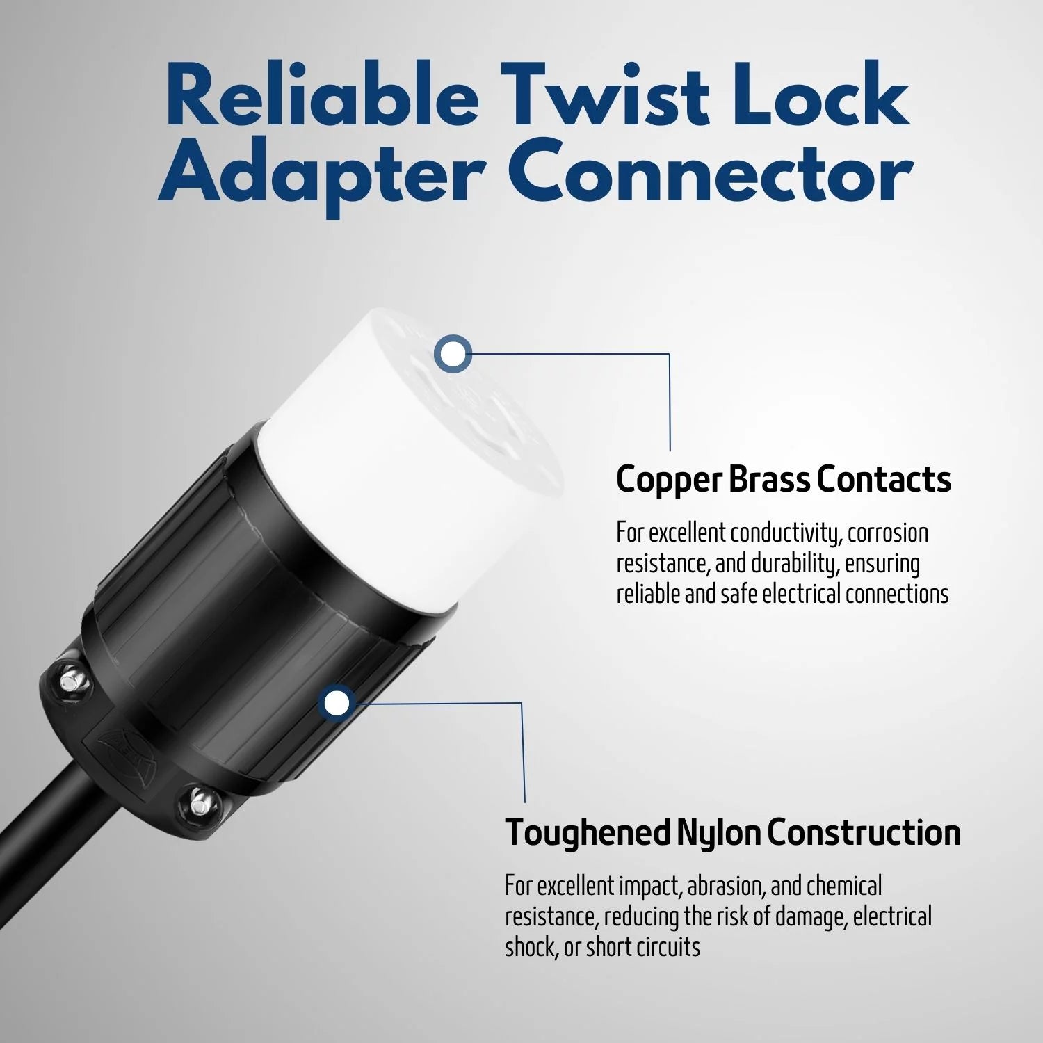 Locking Connector Female Socket, 30 Amp 125/250V, 3 Pole 4 Wire D1586
