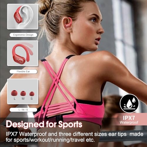 Wireless Earbuds Bluetooth 5.4 with Earhooks, IPX7 Waterproof P475856