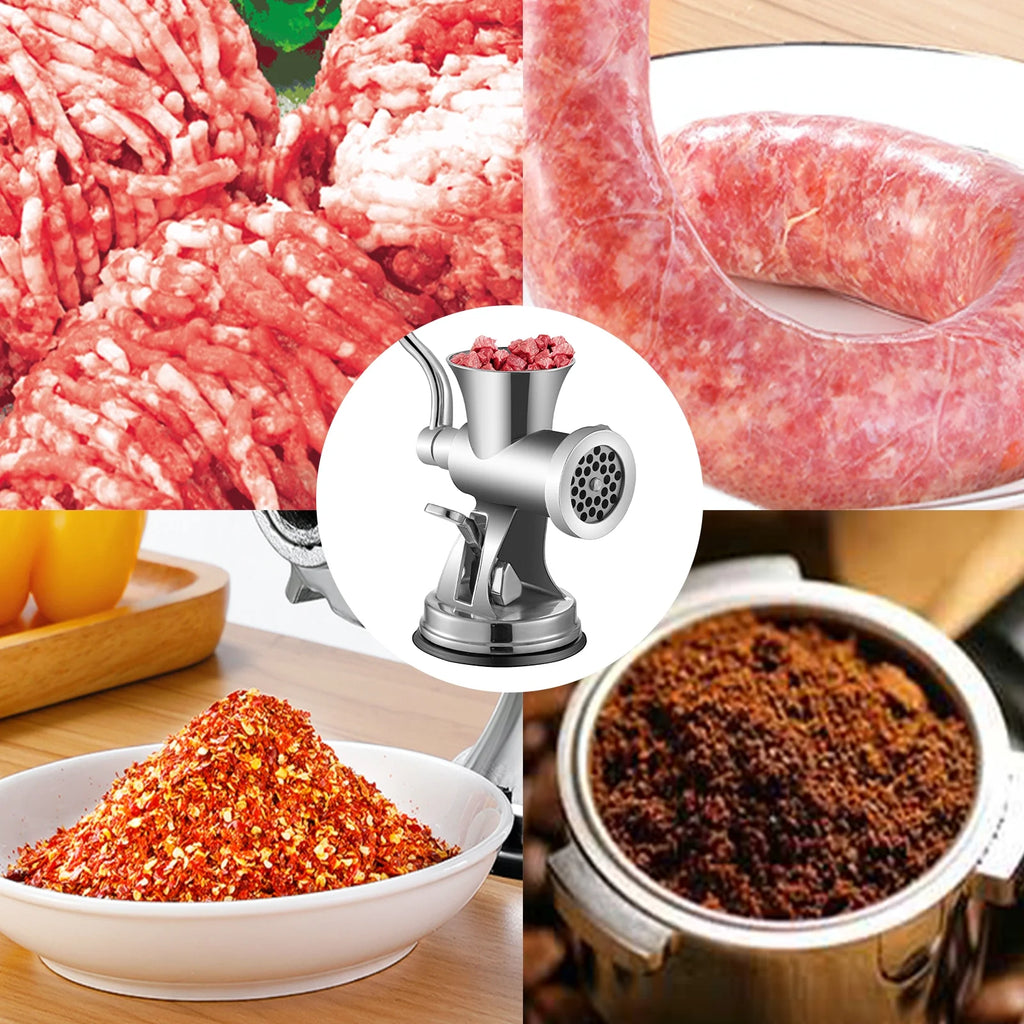 Manual Meat Grinder Stainless Steel with Crank Sausage Maker L515