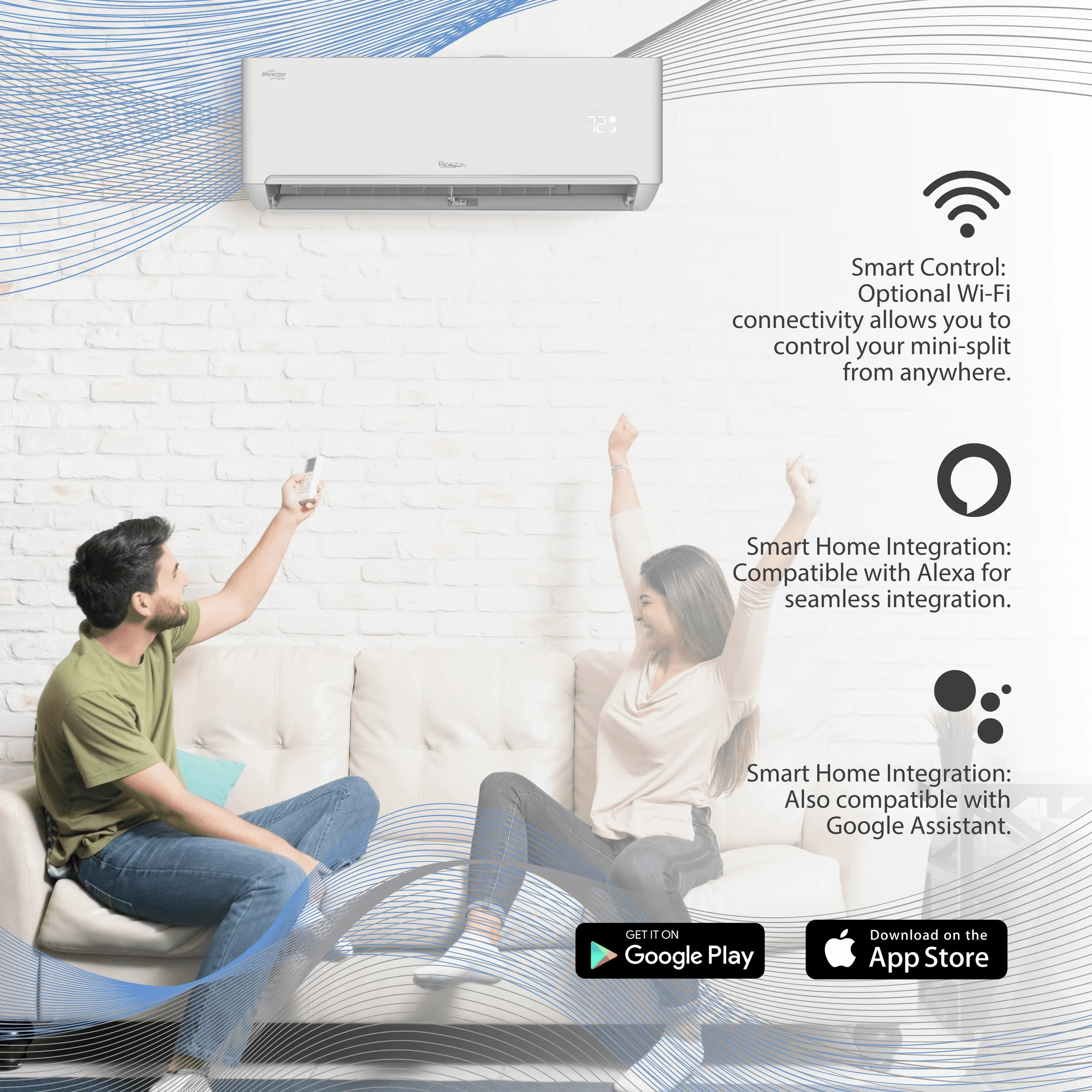 12,000 BTU Ductless Mini-Split Heat Pump System with WiFi, 220V V1164