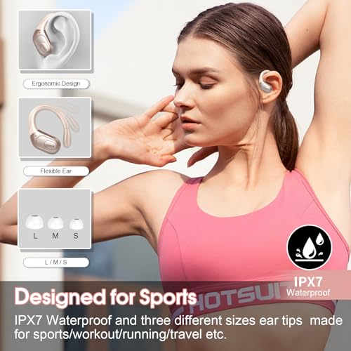 Wireless Earbuds Bluetooth 5.4 with Earhooks, IPX7 Waterproof P475856