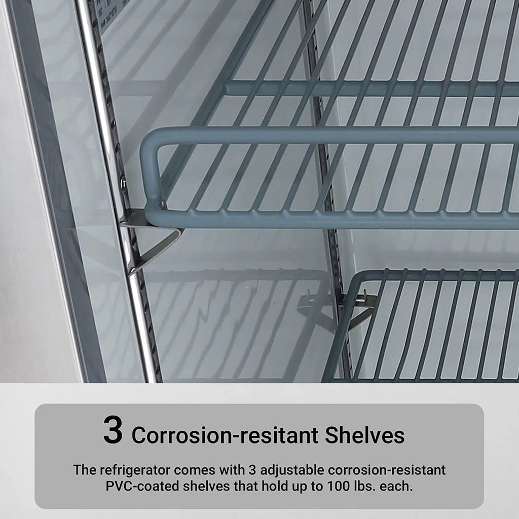 23 Cu ft Commercial Freezer, Frost Free Upright Fridge with Smudge-Proof Single Door C75644
