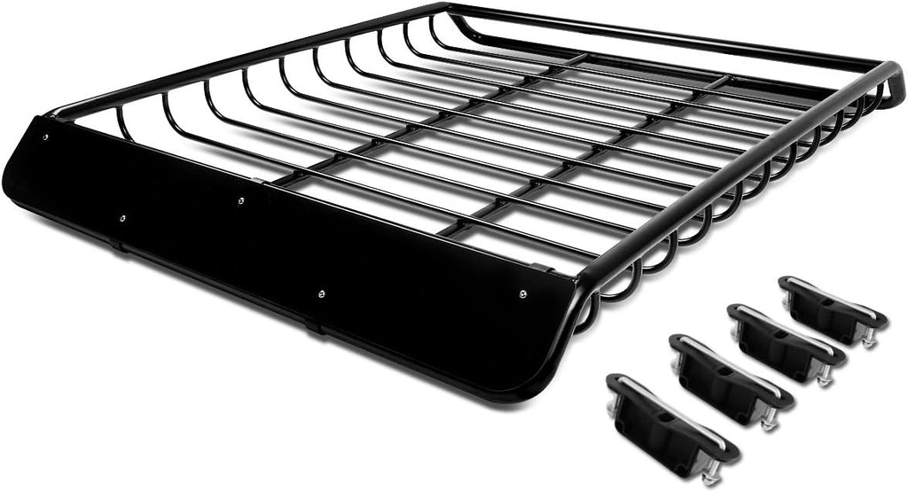 Roof Rack Top Mount Cargo Carrier Basket, 48 x 40 Inches, Black Q257178