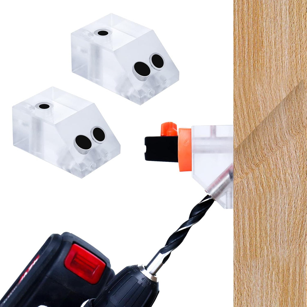 Drill Guide for Cable Railing Wood Post, Multi-Angle Visible Jig, Fit 30 45 90 Degree Deck Stair Installation L26562