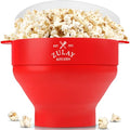 Zulay Microwave Popcorn Popper - BPA-Free Silicone Popcorn Popper Microwave Popcorn Bowl - Collapsible Microwave Popcorn Maker - Family Movie Night Supplies - Gray
