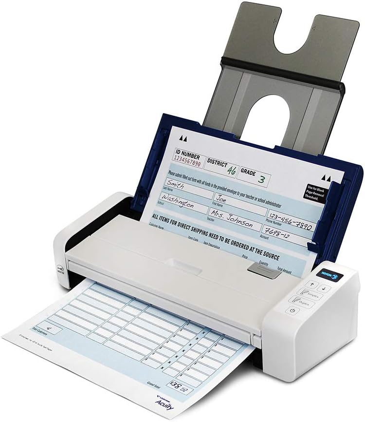 Portable Duplex Document Scanner, Blue & White C315