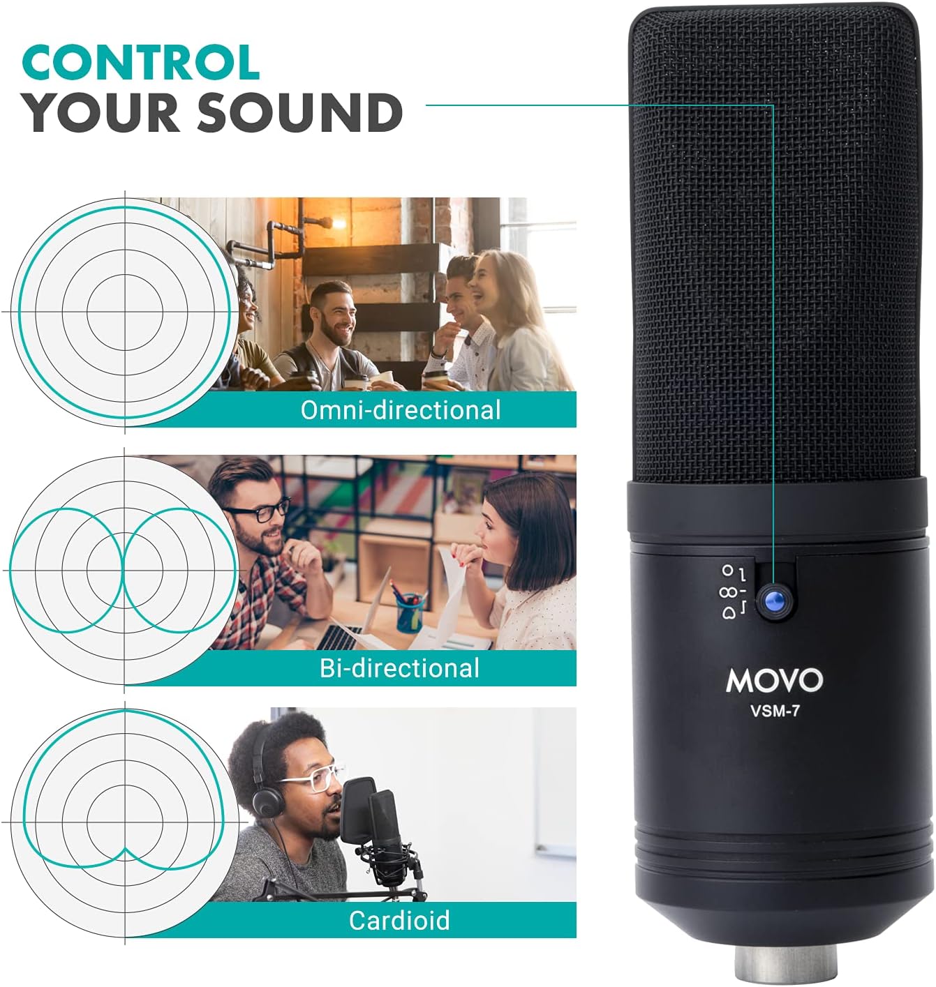 Podcast Equipment Bundle with XLR Wired Microphone, Studio Headphones, and Desktop Mic Stand with Pop Filter R985462