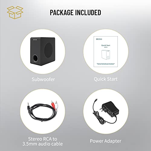 6.5" Powered Subwoofer for Home Audio, Compact Design, Deep Bass B935232