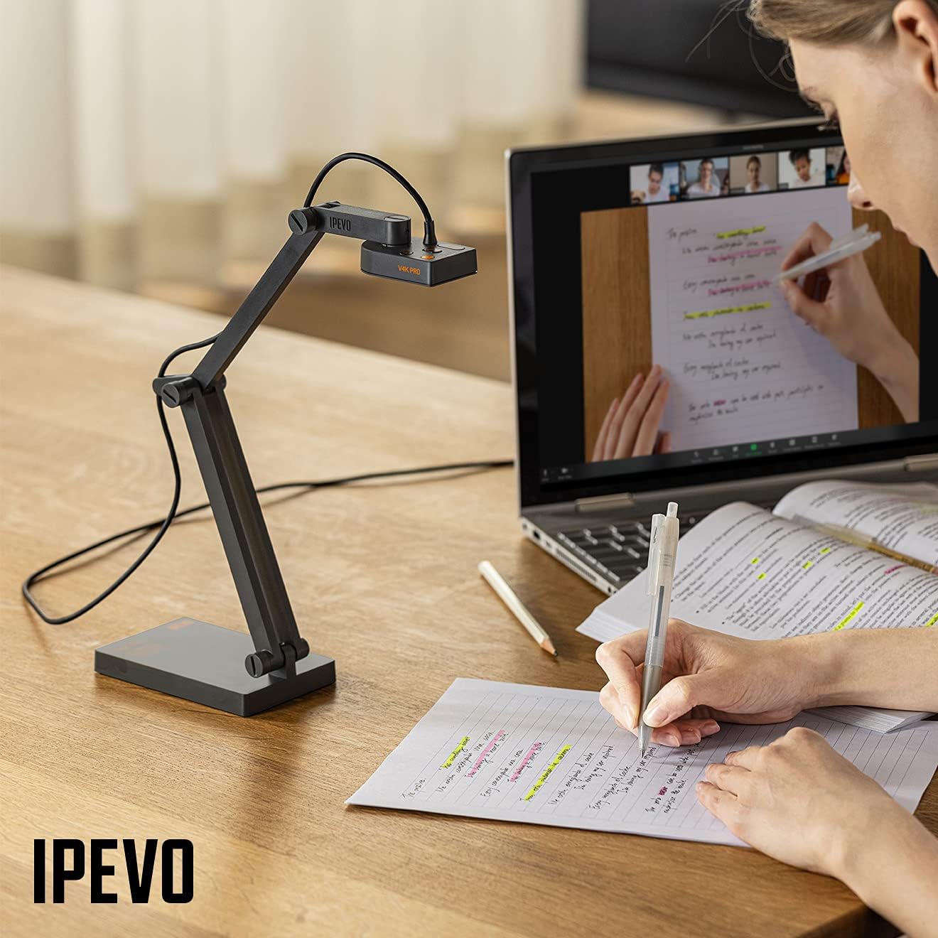 Ultra HD USB Document Camera for Classroom, Online Teaching, and Streaming F895
